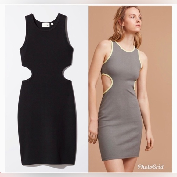 Aritzia Wilfred Free | NWT Black Dray Cutout Dress Sz Medium - Picture 10 of 10